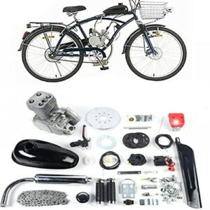 kpfaster 100cc bicycle engine kit, 2 stroke bike engine kit 8oz gas oil tank full set electric bike motor kit 100cc motorized bicycle universal sprocket petrol 150 miles/gallon 44 tooth