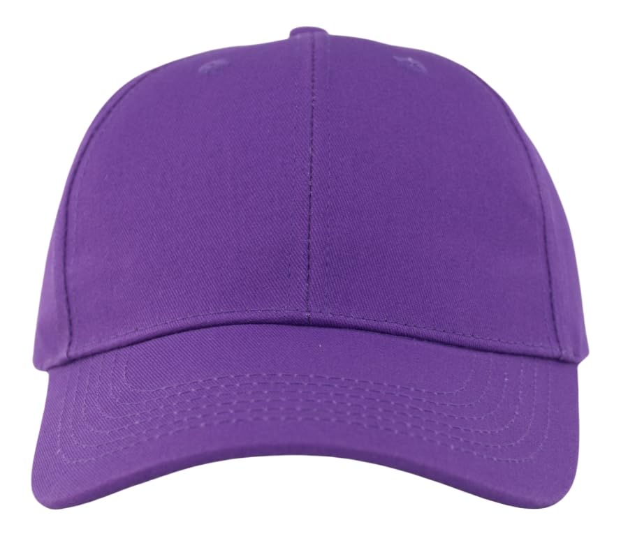 TSSGBL Classic 100% Cotton Structured Baseball Hats Adjustable Men Women Plain Blank Basic Team Workout Ball Caps -Purple