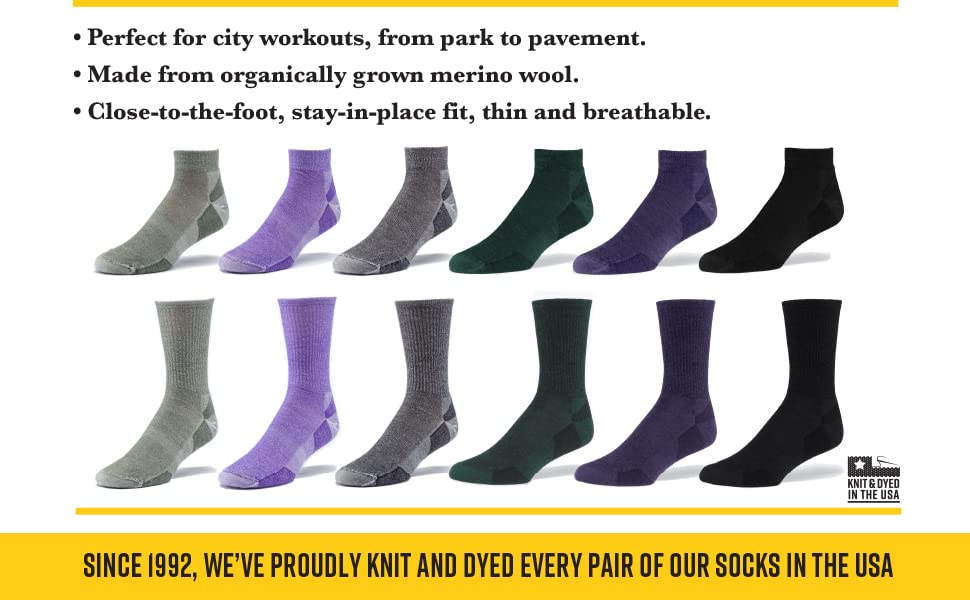 Maggie's Organic Dark Urban Hiker Crew Wool Socks (as1, alpha, l, regular, regular, Dark Purple, Large)