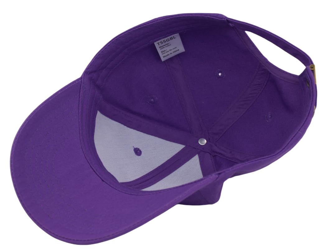 TSSGBL Classic 100% Cotton Structured Baseball Hats Adjustable Men Women Plain Blank Basic Team Workout Ball Caps -Purple