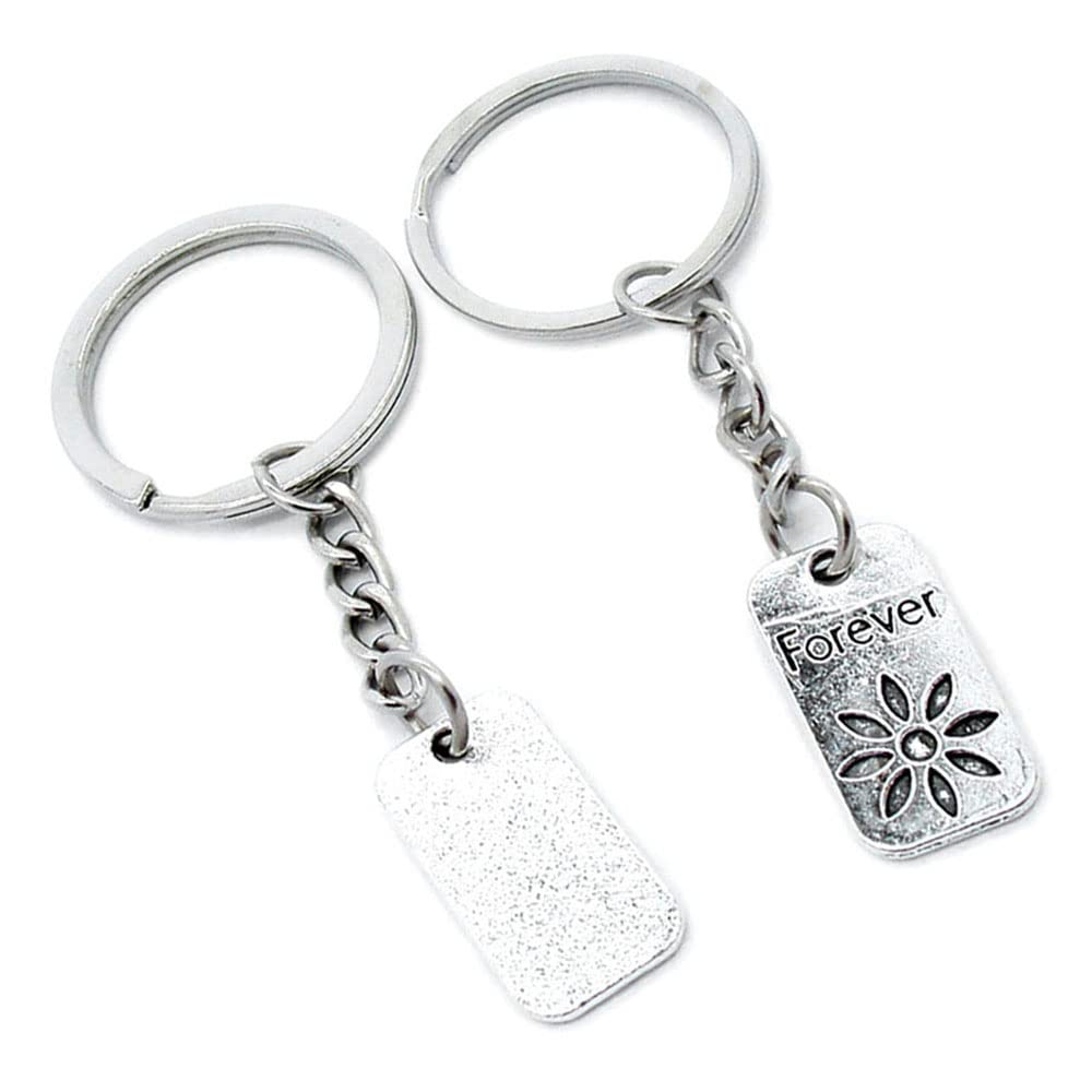 100 Pieces Keychain Keyring Door Car Key Chain Ring Tag Charms Supplies Y9CK4F Forever Tag Signs