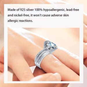 MJJLT Super Flash Diamond Ring， Bridal Set Elegant Rings Women Wedding Engagement Fashion Jewelry，Full Shiny Cubic Zircon Female Ring-No.8