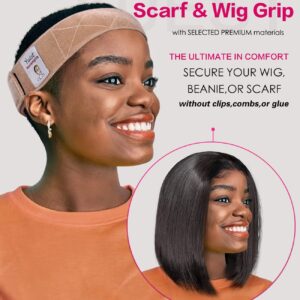 Yuest 2 Pack Wig Grip Band for Keeping Wigs in Place Secured Velvet Wig Gripper Adjustable Wig Grips Headband Stay Put No Slip Accessories for Women Edge Saver