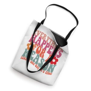 Words On Back Positive Shirt Everything Happens For Reason Tote Bag