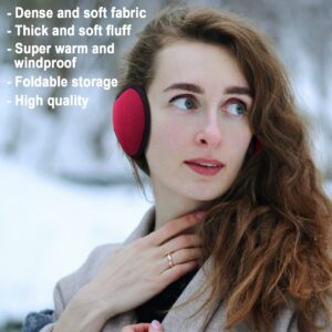 sazujinwu Winter Earmuffs for Men Women Unisex Fold Fleece Ear Muffs Women`s Ear Warmer Back Neck Earmuff