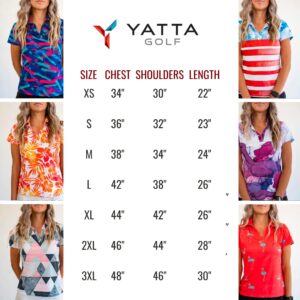 YATTA GOLF Women's Birdie Dropper V-Neck Short Sleeve Polo Shirt