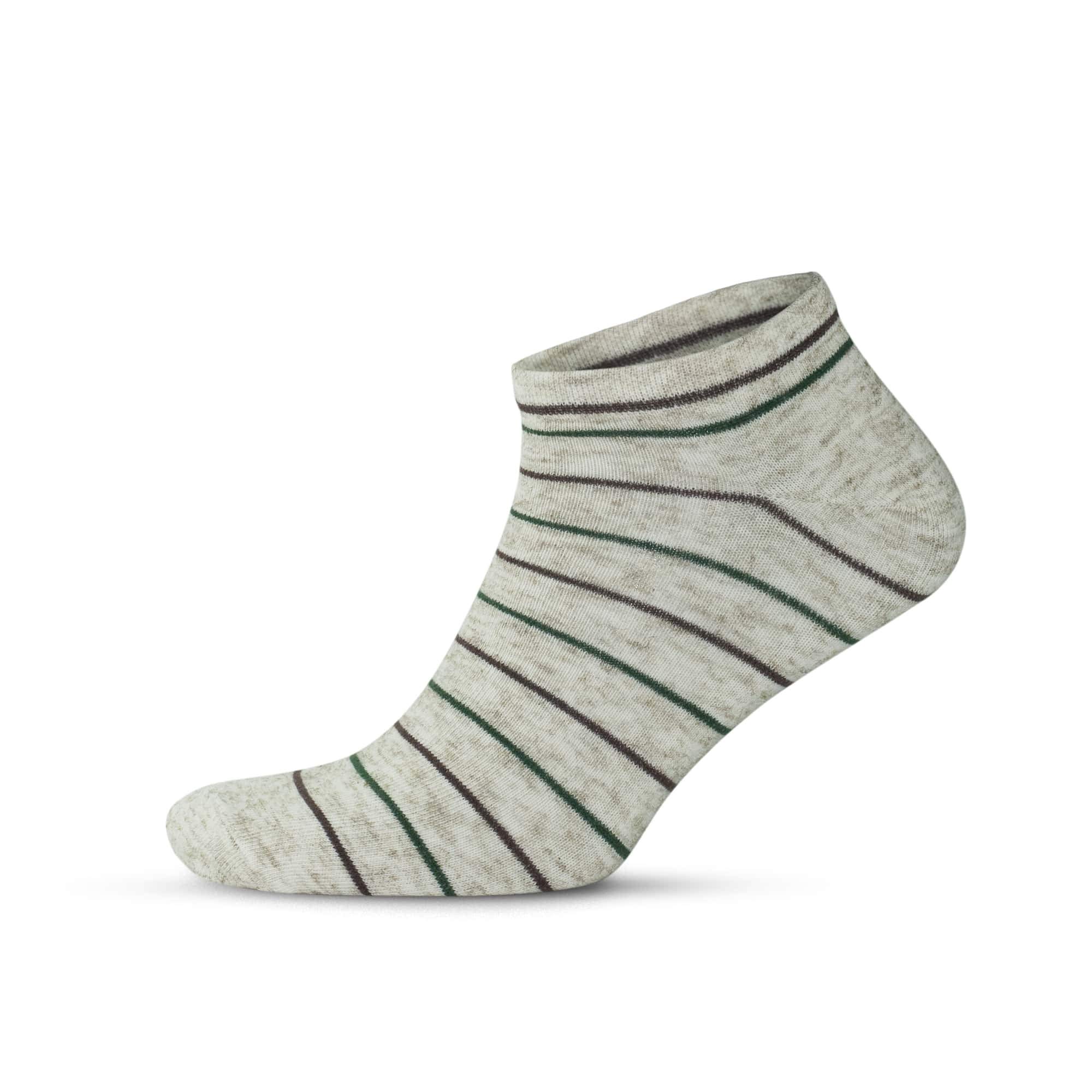 GoWith 4 Pairs Men's Thin Cotton Linen Ankle Socks, Low-Cut Striped Casual Socks for Men, No Show Summer Socks, Sneaker Socks, Model: 3149