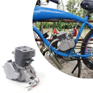 KPfaster 100cc Bicycle Engine Kit, 2 Stroke Bike Engine Kit 8oz Gas Oil Tank Full Set Electric Bike Motor Kit 100cc Motorized Bicycle Universal Sprocket Petrol 150 Miles/Gallon 44 Tooth