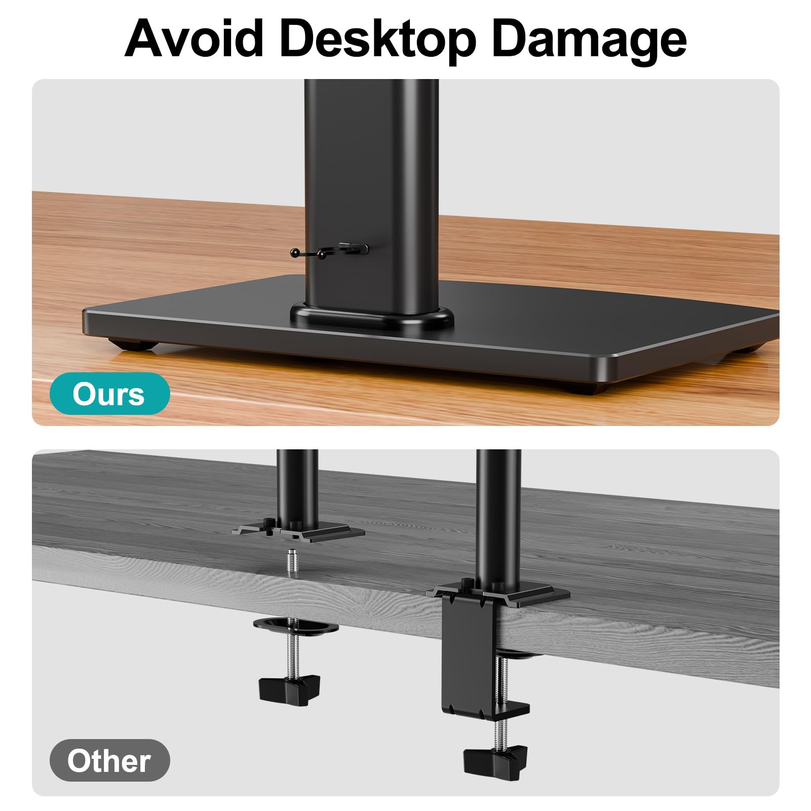 MOUNT PRO Single Monitor Stand Fits Max 32 inch Computer Screen, Free-Standing Monitor Desk Stand, Monitor Mount with Height Adjustable, Swivel, Tilt, Rotation, VESA Monitor Stand 100x100