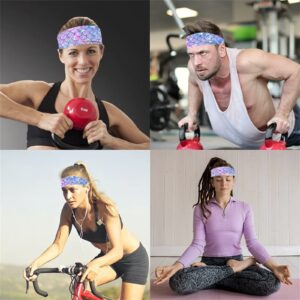 Xoenoiee Mermaid Workout Headbands Non Slip Sport Sweatbands Yoga Hairbands for Travel Fitness Athletic Elastic Moisture Wicking for Men Women, Scale Pattern