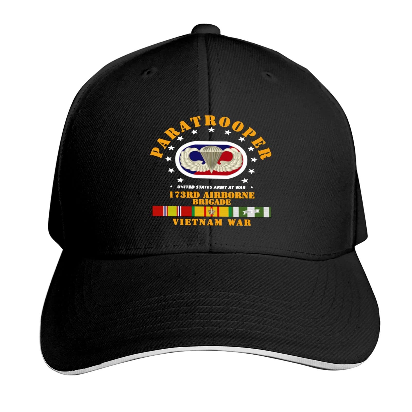 173rd Airborne BDE Paratrooper Vietnam Veteran Unisex Baseball Cap Sandwich Cap Plain Dad Cap Adjustable Cap Black