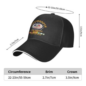 173rd Airborne BDE Paratrooper Vietnam Veteran Unisex Baseball Cap Sandwich Cap Plain Dad Cap Adjustable Cap Black