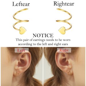 Sanfenly 8Pairs Double Hoop Earrings Claw Earrings Cuff for Women Teen Girls Spiral Twisted Hoop Earrings Huggie Climber Wrap Cuff Piercing Studs Cartilage Ear Piercing