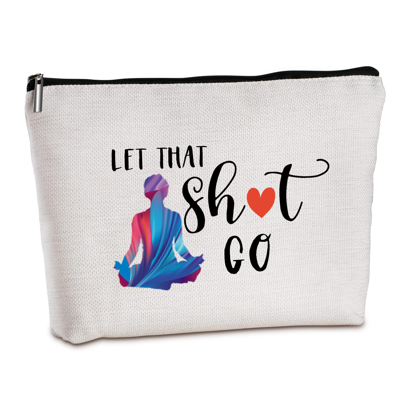 Wlesinzt Yoga Gifts for Women Zipper Travel Makeup Bag Yoga Accessories Yoga Gift for Yoga Instructor Funny Meditation Yoga Gifts Zen Gifts for Daughter Sister for Birthday Christmas Unique Gifts