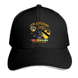 7th cavalry air cav 1st cav division vietnam veteran unisex baseball cap sandwich cap plain dad cap adjustable cap black