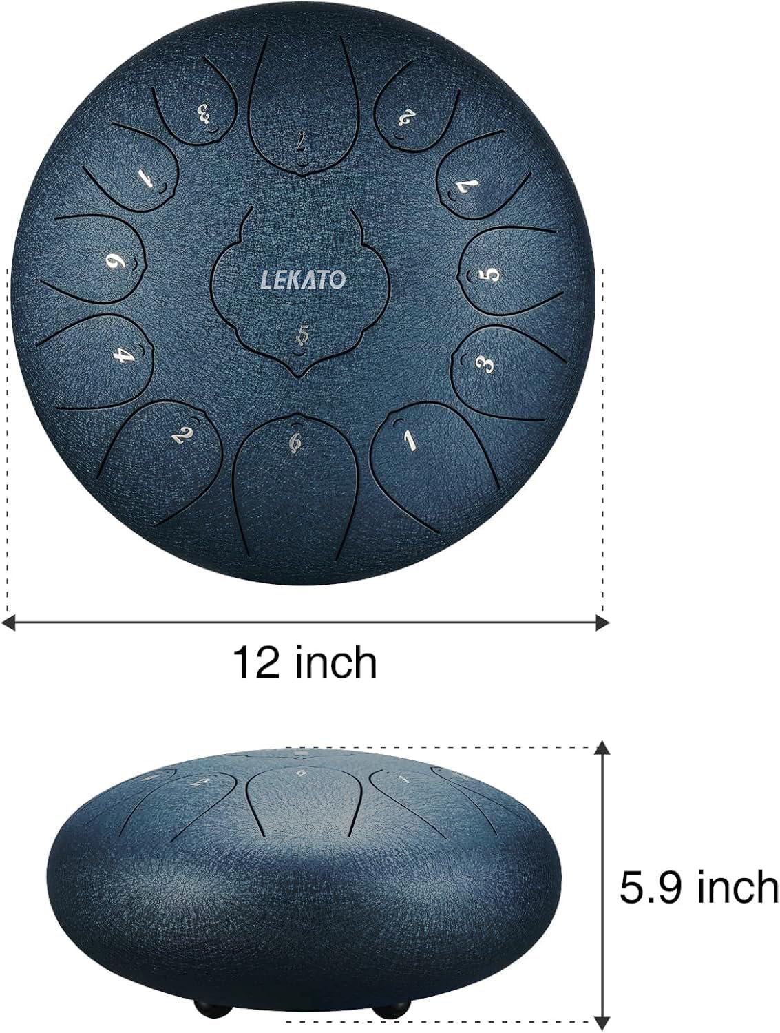 LEKATO Steel Tongue Drum 12 Inch 13 Tones, Rain Drum for Outside Beginner Handpan Drum Percussion for Meditation Yoga Musical Education, Best Gift for Family/Friends