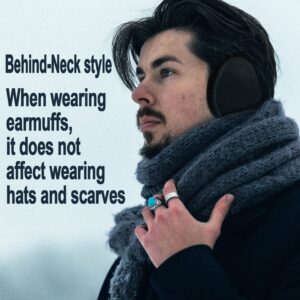 sazujinwu Winter Earmuffs for Men Women Unisex Fold Fleece Ear Muffs Women`s Ear Warmer Back Neck Earmuff