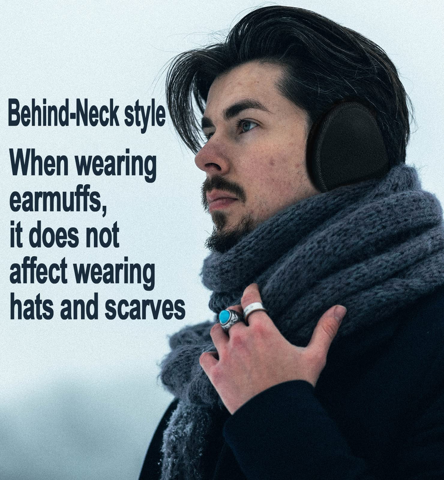 sazujinwu Winter Earmuffs for Men Women Unisex Fold Fleece Ear Muffs Women`s Ear Warmer Back Neck Earmuff