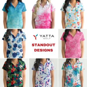 YATTA GOLF Premium Golf Polo Shirts for Women (Medium) - Lightweight, Wrinkle Resistant, Dry-Fit & Moisture Wicking Golf Outfits for Women - Casual Womens Top & Athletic Shirt