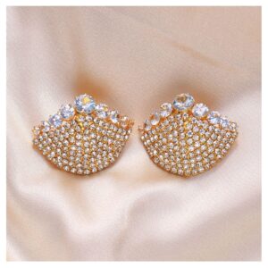 Cusmyre Women Rhinestone Shell Nipple Pasties Body Chain Rave Rhinestone Nipple Cover Sticker Crystal Chest Nipple Sticker Gold