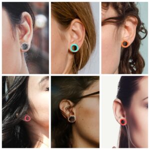 Longbeauty 24pcs White Line Soft Silicone Tunnels Set Ear Gauges Plugs Stretchers Double Flared Flesh Tunnels Ear Piercing Jewelry for Women Men 2G-5/8