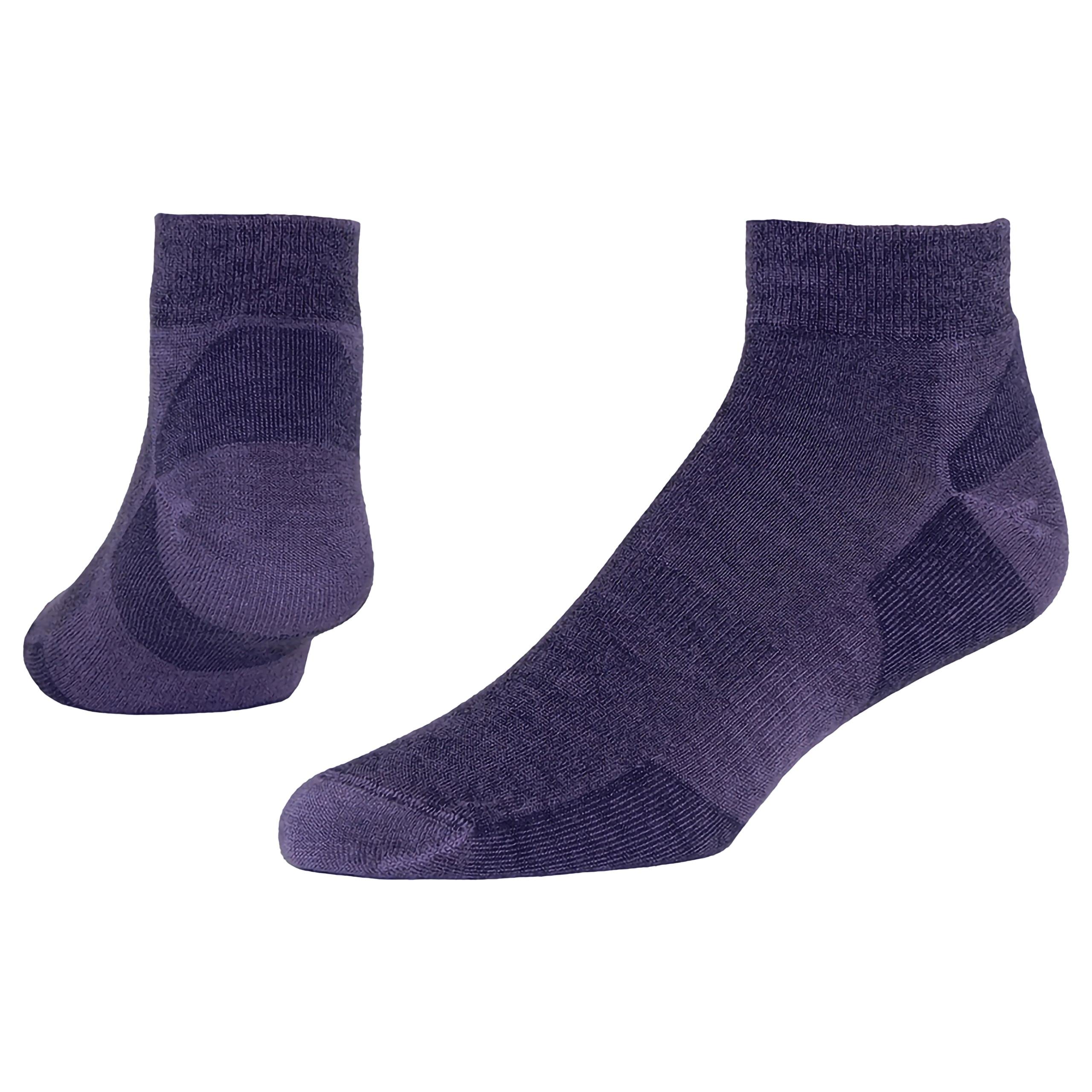 Maggie's Organic Dark Urban Hiker Ankle Wool Socks (as1, alpha, l, regular, regular, Dark Purple, Large)