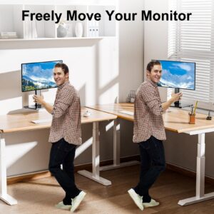 MOUNT PRO Single Monitor Stand Fits Max 32 inch Computer Screen, Free-Standing Monitor Desk Stand, Monitor Mount with Height Adjustable, Swivel, Tilt, Rotation, VESA Monitor Stand 100x100