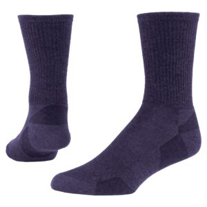 maggie's organic dark urban hiker crew wool socks (as1, alpha, l, regular, regular, dark purple, large)