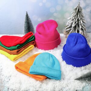 16 Pack Winter Beanies Bulk Cold Weather Unisex Hat Cuff Warm Skull Cap for Men Women Driving Cycling Hiking, Skating (Multicolor)