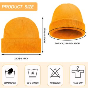 16 Pack Winter Beanies Bulk Cold Weather Unisex Hat Cuff Warm Skull Cap for Men Women Driving Cycling Hiking, Skating (Multicolor)