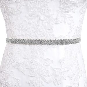 Lovful Bling Rhinestone Belt,Crystal Chain Belt for Women Dresses,Sparkly Diamond Glitter Waist Belts,Silver