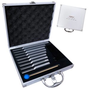 TENFLY Solfeggio Tuning Fork Set - 9 Tuning Forks Perfect for DNA Healing, Chakra, Sound Therapy, with Exquisite Aluminum Gift Box(174 Hz, 285 Hz, 396 Hz, 417 Hz, 528 Hz, 639 Hz etc)