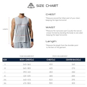 Haimont Mens Sleeveless Workout Shirt Swim Tank Quick Dry Muscle Tee, Light Grey, XL