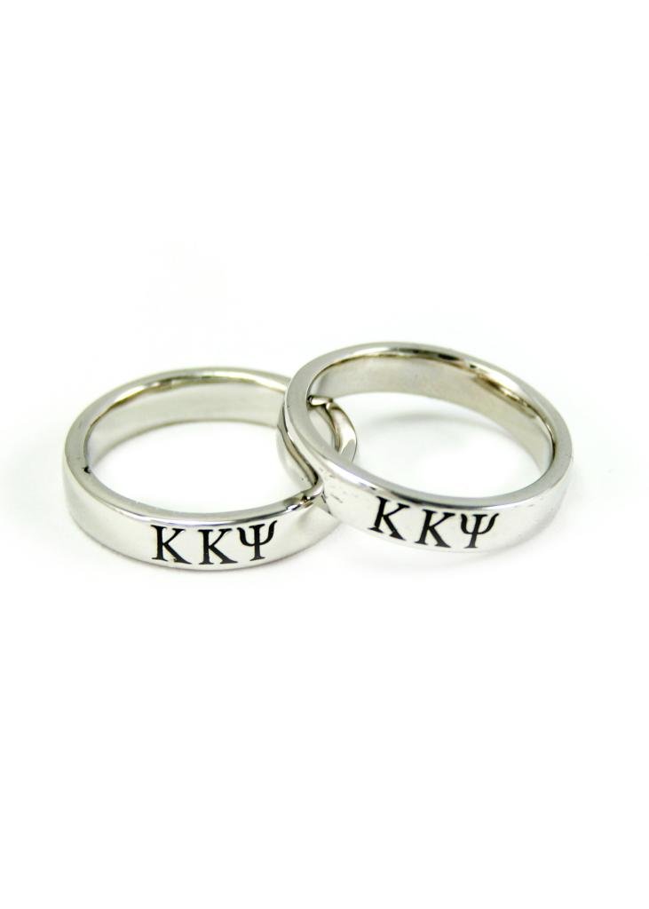 The Collegiate Standard Kappa Kappa Psi Sterling Silver Skinny Band Ring (8)