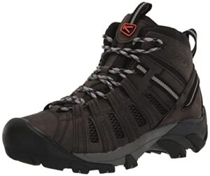 keen men's voyageur mid height breathable hiking boots, steel grey/scarlet ibis, 10.5