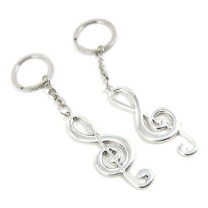 50 pieces keychain keyring door car key chain ring tag charms supplies o6dd1y music musical note