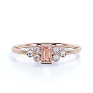 pb collection baguette cut blue created morganite petite minimalist ring in 925 sterling silver 9.5