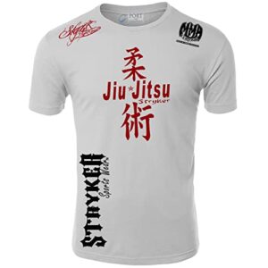 stryker fight gear jiu jitsu mma ufc bjj nhb adult shorts sleeve t shirt top (as1, alpha, one_size, regular, regular, white, m)