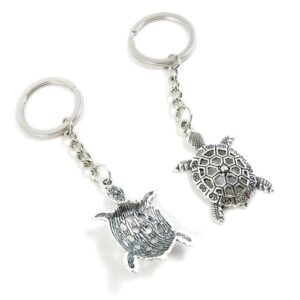 100 pieces keychain keyring door car key chain ring tag charms supplies m4jt5v tortoise turtle