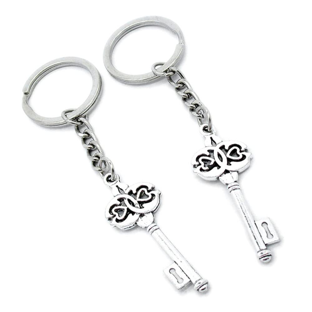 100 Pieces Keychain Keyring Door Car Key Chain Ring Tag Charms Supplies X4LU5G Love Heart Key