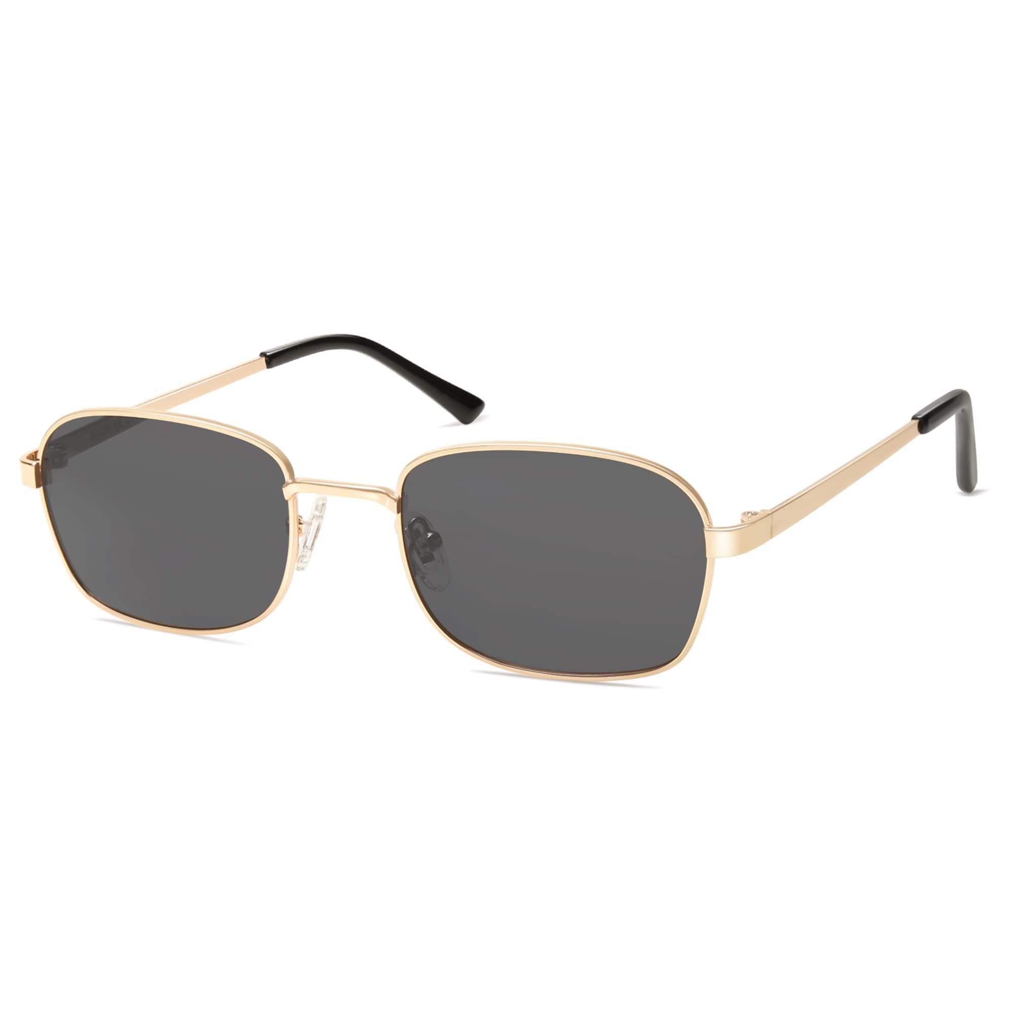 SOJOS Retro Rectangle Polarized Sunglasses for Women and Men,Vintage Narrow Square Womens Shades SJ1177 Gold Grey Lens