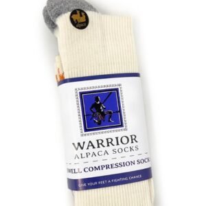 WARRIOR ALPACA SOCKS - High Performance Compression Alpaca Wool Sport Socks For Men And Women (Medium, Athletic/Gold Stripe)