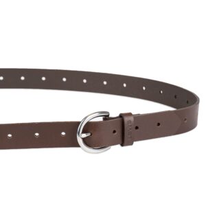 Levi's Women's Fully Adjustable Perforated Slim Belt, Brown, Large