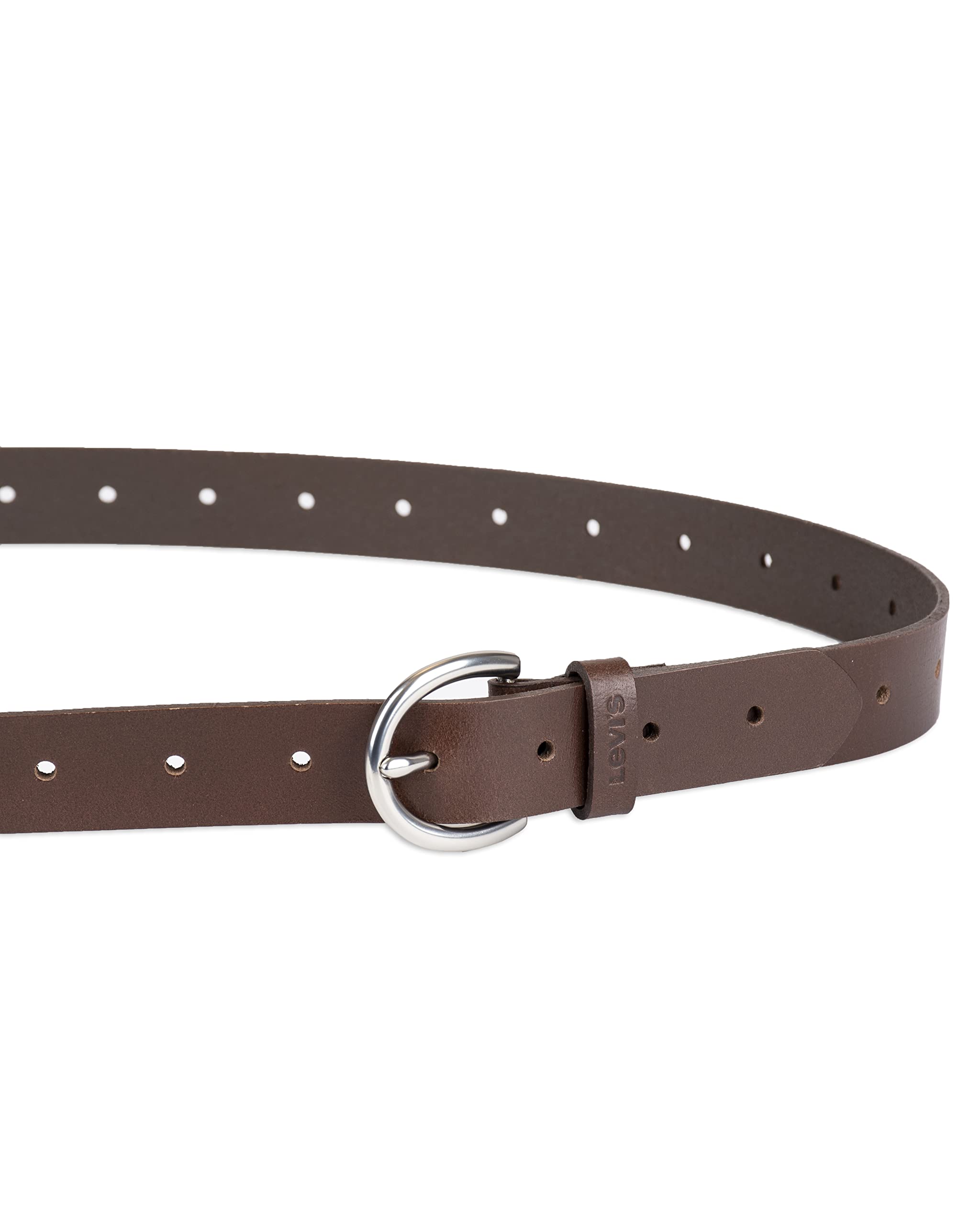 Levi's Women's Fully Adjustable Perforated Slim Belt, Brown, Large