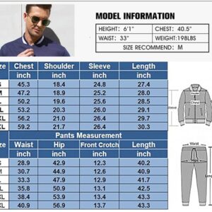 COOFANDY Sweatsuit For Men Long Sleeve Casual Athletic Tracksuits Zipper Exercise Jacket and Pants Sets White