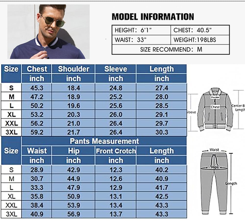 COOFANDY Sweatsuit For Men Long Sleeve Casual Athletic Tracksuits Zipper Exercise Jacket and Pants Sets White