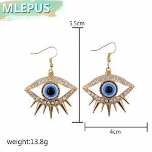 Unique Personality Evil Eye Earrings Fashion Abstract Eye Crystal Rhinestone Fringe Funny Women's Drop Earrings Exaggerated Jewelry (style 1)