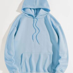 Cioatin Women’s Y2K Slogan Letter Graphic Oversized Aesthetic Hoodie Drop Shoulder Fleece Hooded Sweatshirt Pullover Sky Blue