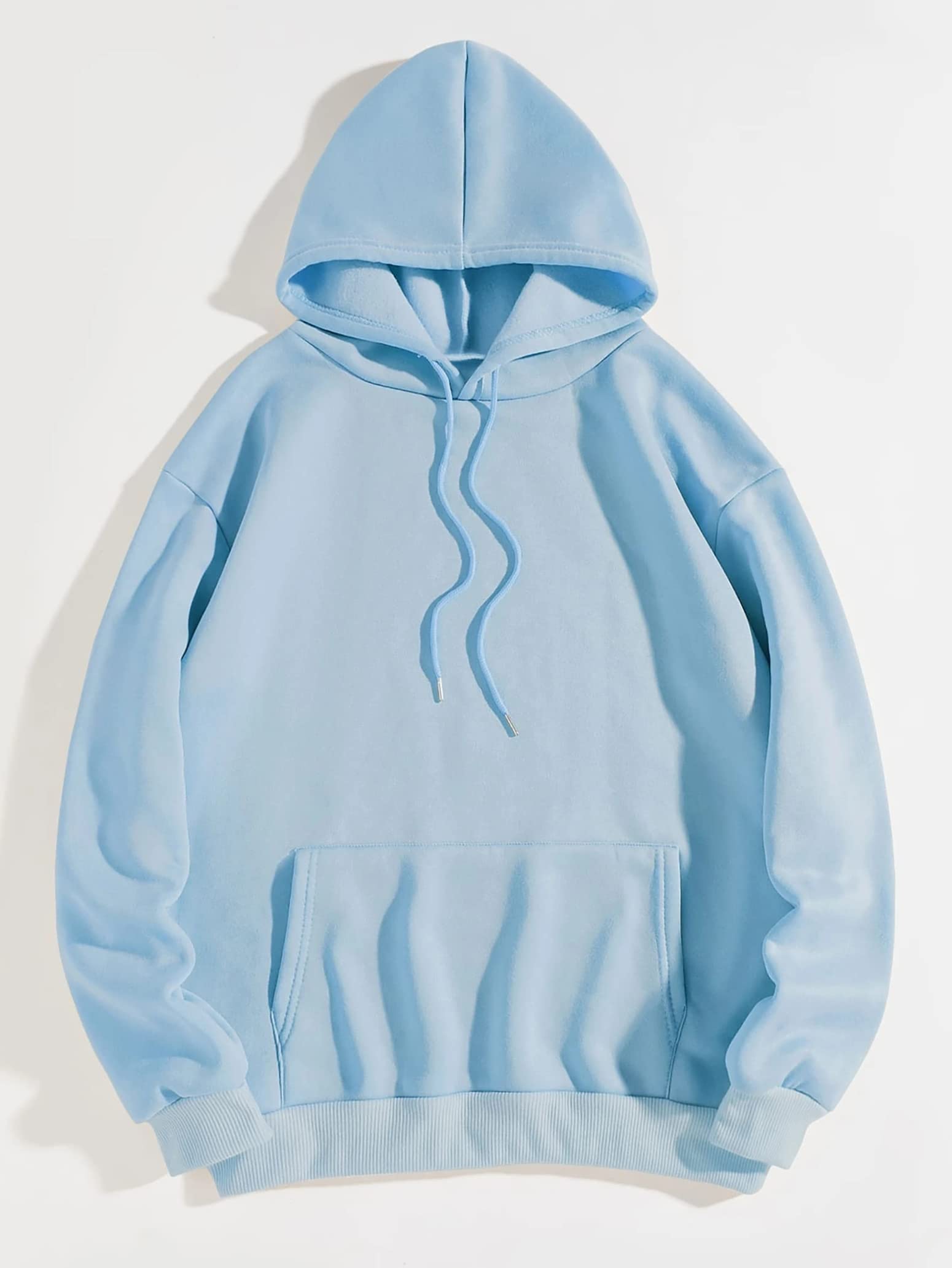 Cioatin Women’s Y2K Slogan Letter Graphic Oversized Aesthetic Hoodie Drop Shoulder Fleece Hooded Sweatshirt Pullover Sky Blue