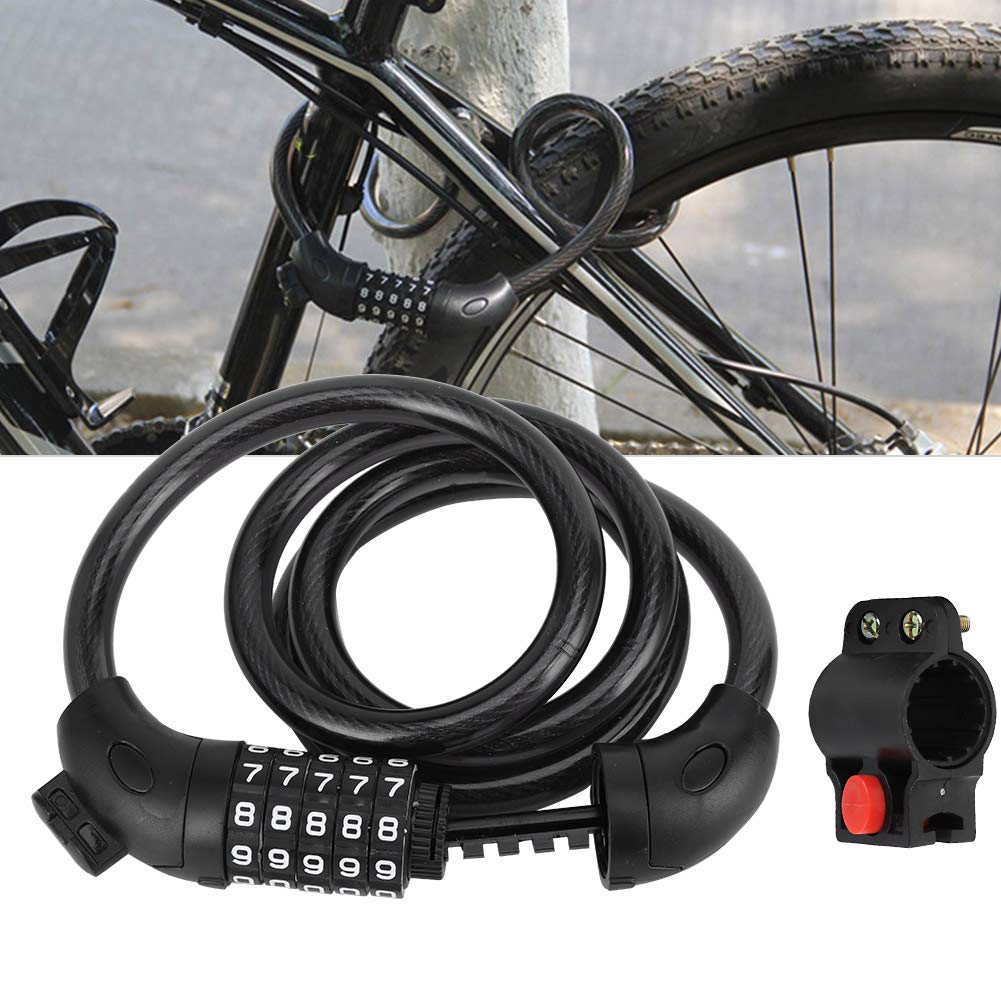 plplaaoo Bicycle Lock with Numbers,Bike Lock Electric Mountain Bike Fixed Portable Anti Theft Strip Lock Coded Lock, Bicycle Lock Combination Lock Bike Lock high Security Bike Lock Children with